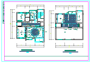 经典两层室内家装cad平面设计图