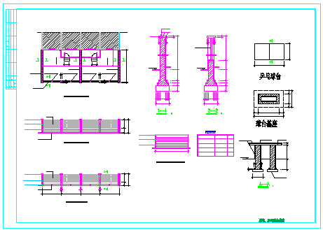 景观亭、长廊、围墙等建筑cad设计结构施工图_图1