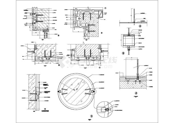 某石材幕墙CAD全套构造节点图-图一