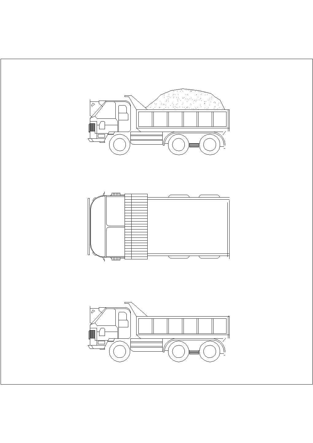 某卡车CAD平立面构造设计
