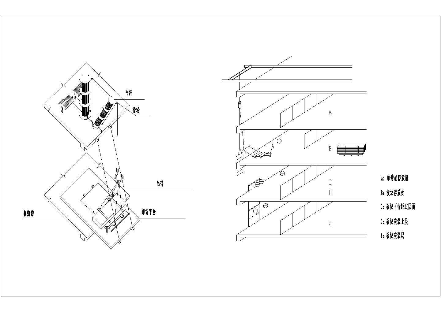 某单元幕墙吊运系统CAD设计完整示意图