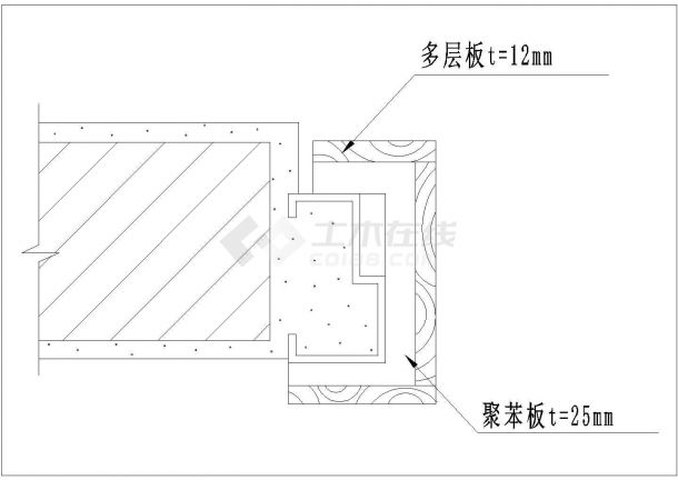 某塑钢门框成品保护CAD平面设计示意图-图一