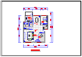 两层跃层户型室内装修cad施工设计方案图-图一