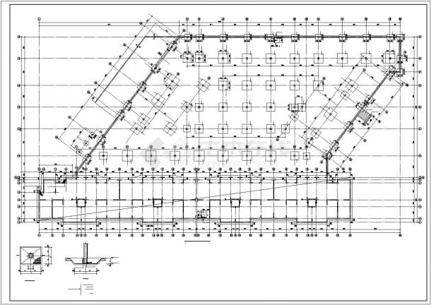某地短肢剪力墙小高层办公楼结构设计施工CAD图-图二