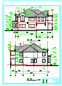 美式别墅建筑cad施工设计图