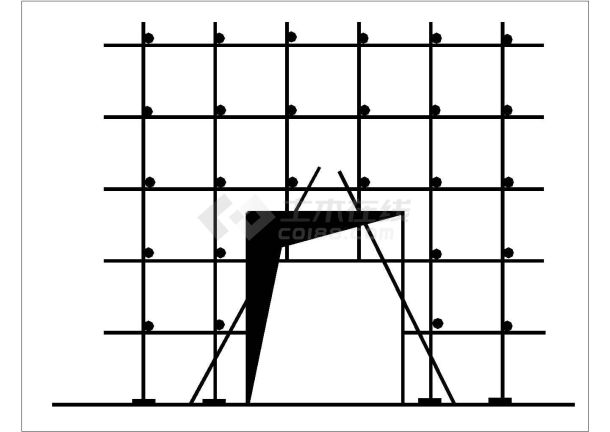 某门洞外脚手架搭设CAD构造设计详图-图一