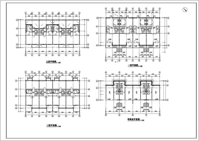 成都翠谷花园小区3层砖混结构住宅楼建筑设计CAD图纸（含车库/2套方案）_图1