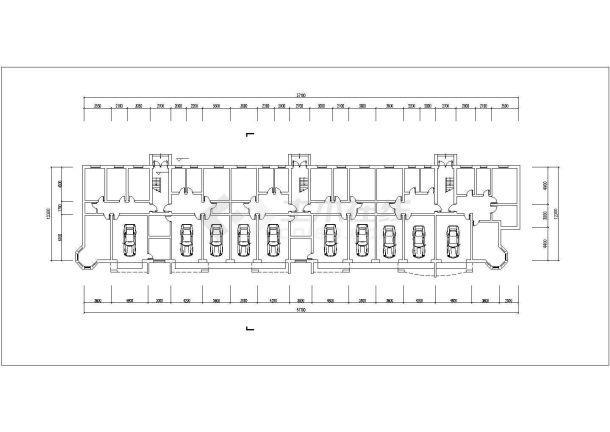 合肥某高档小区6层砖混住宅楼建筑设计CAD图纸（含阁楼车库/每层725平米）-图一