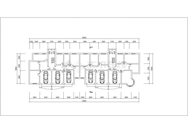 长沙市某小区6层砖混住宅楼建筑设计CAD图纸（含阁楼车库/每层410平米）-图一
