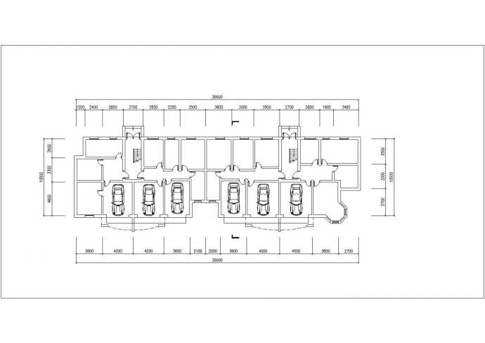 长沙市某小区6层砖混住宅楼建筑设计CAD图纸（含阁楼车库/每层410平米）_图1