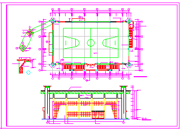 某操场CAD建筑全套设计施工图纸-图二