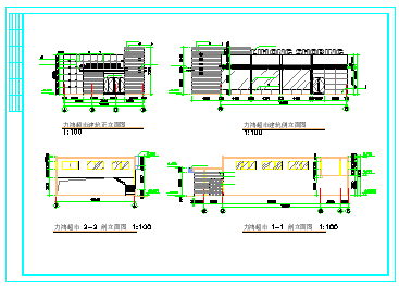 某超市建筑CAD设计平立面图纸带效果图_图1