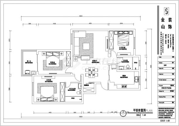 某150平方大户型CAD设计室内装修图纸-图二