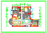 某大两居室样板间设计室内精装修cad平面施工图_图1