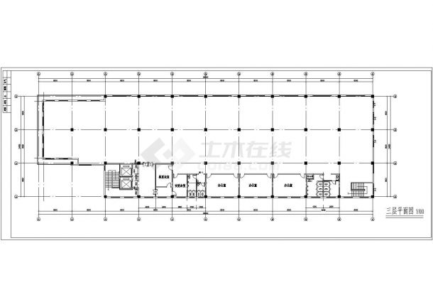 长80米 宽24米 3层厂房建筑设计施工图-图一