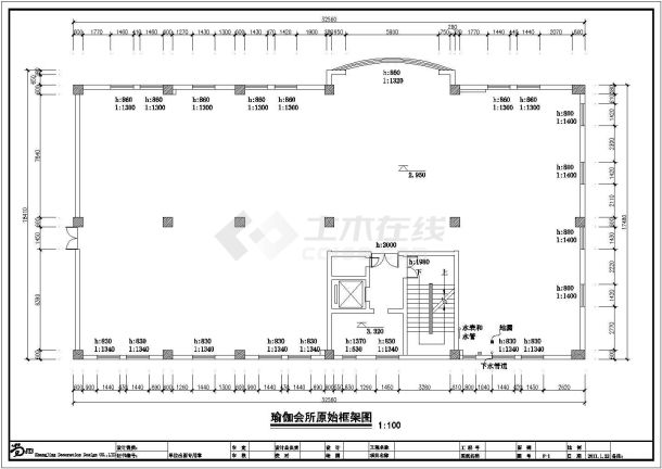 某瑜伽会所CAD室内装修设计施工图-图一