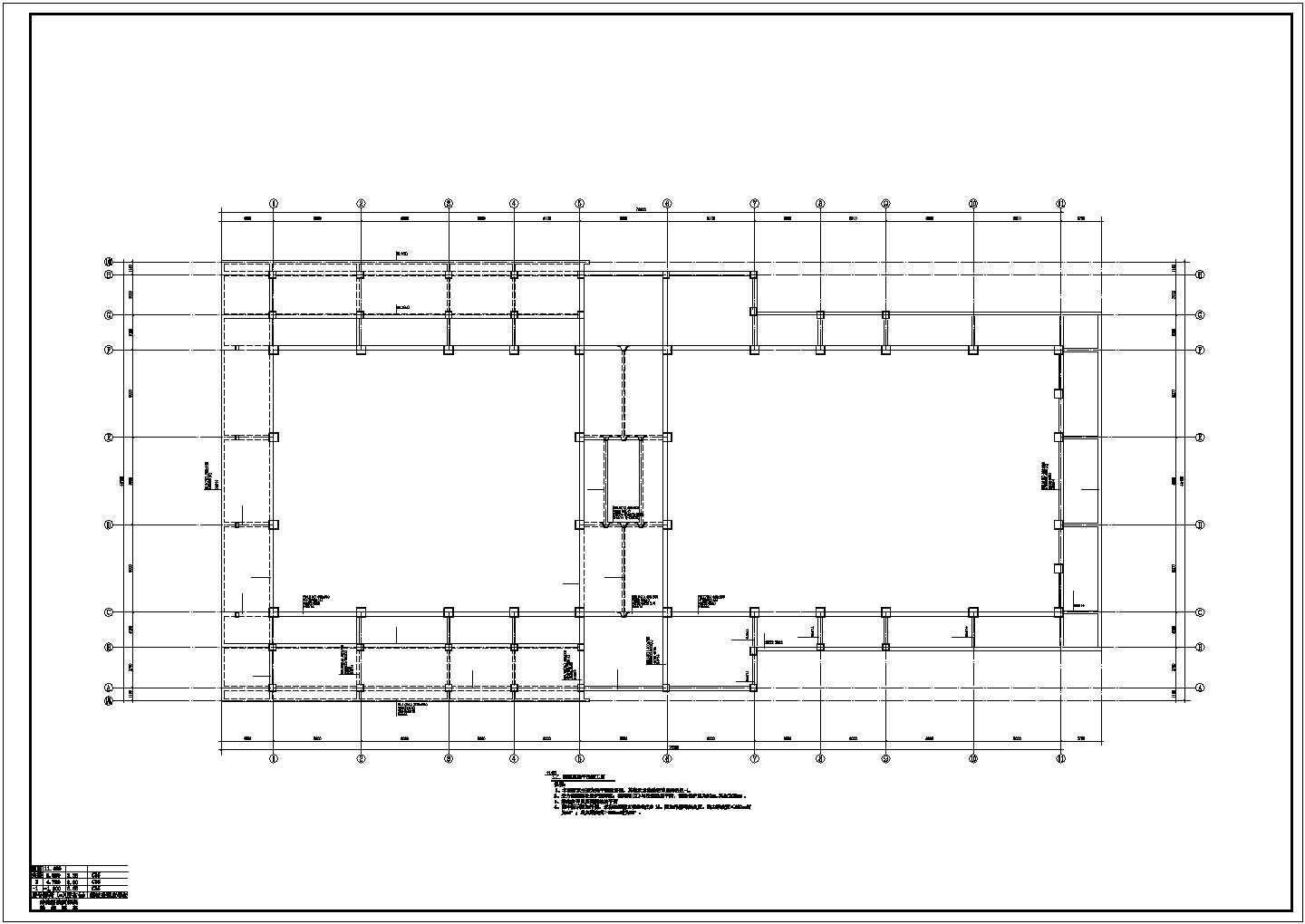 某地区报告厅建筑项目结构设计施工CAD图纸