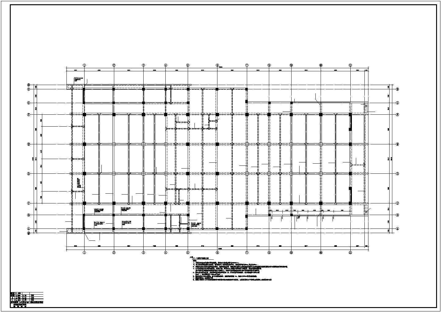 某地区报告厅建筑结构设计施工CAD图纸