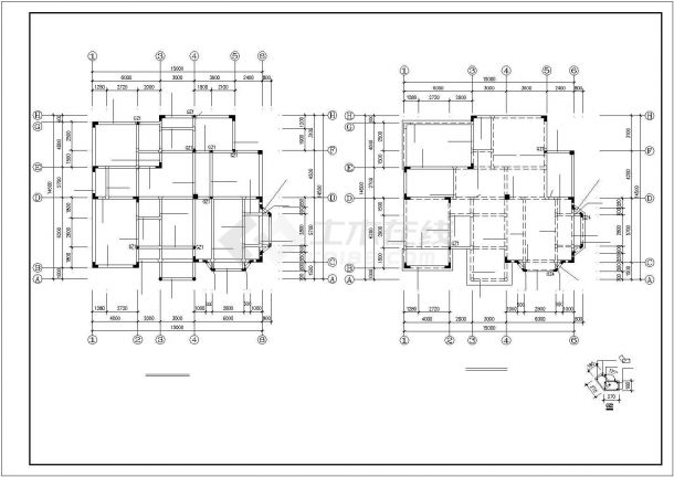 某地区中式别墅建筑结构设计施工CAD图纸-图一
