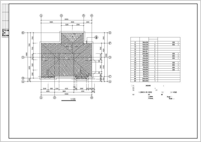 某地区欧式别墅建筑结构设计施工CAD图纸_图1
