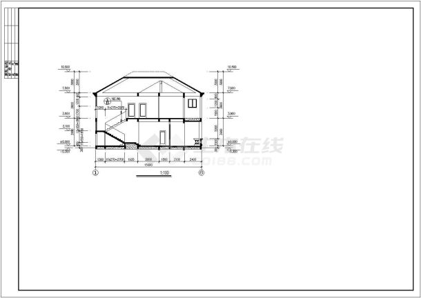 某地区欧式别墅建筑结构设计施工CAD图纸-图二