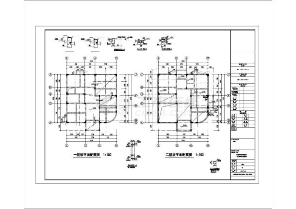 某地区欧式经典别墅建筑结构设计施工CAD图纸-图二
