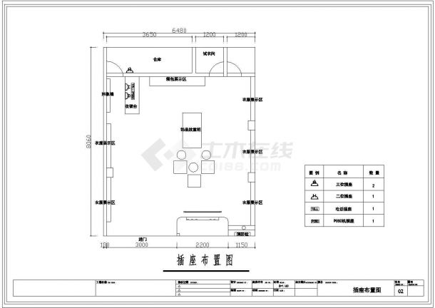 某服装专卖店CAD建筑设计构造图-图二