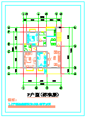 某多层住宅楼户型设计全套cad平面图纸_图1