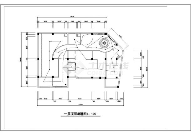  CAD Interior Design Drawing Plan of a Leisure Bath Center - Figure 1