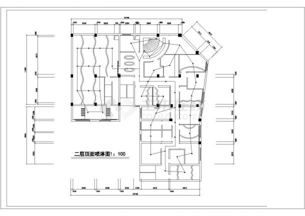 某休闲洗浴中心CAD室内设计图纸平面图-图二