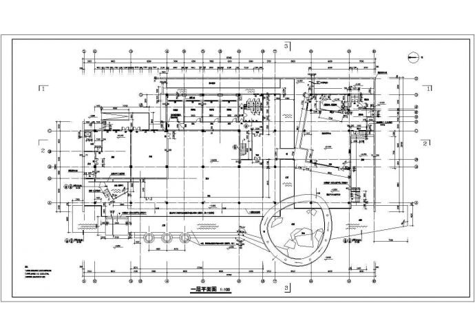某长65米宽29.9米二层超市CAD建筑设计1516.1平米含大样图_图1