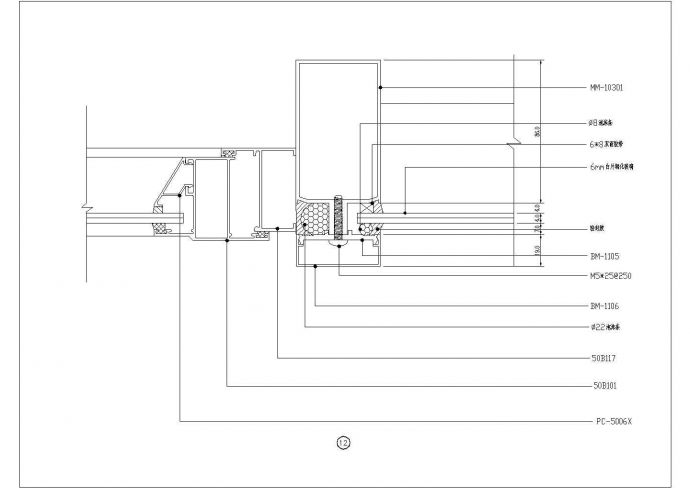 某玻璃排窗CAD设计立面节点图_图1