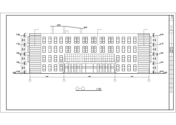某地区多层剪力墙结构办公楼建筑设计施工CAD图纸-图一