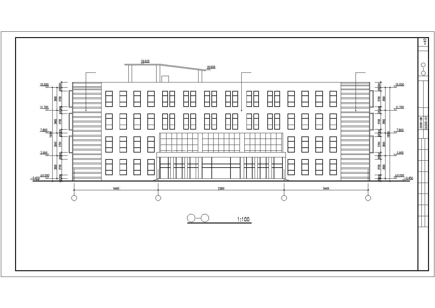 某地区多层剪力墙结构办公楼建筑设计施工CAD图纸