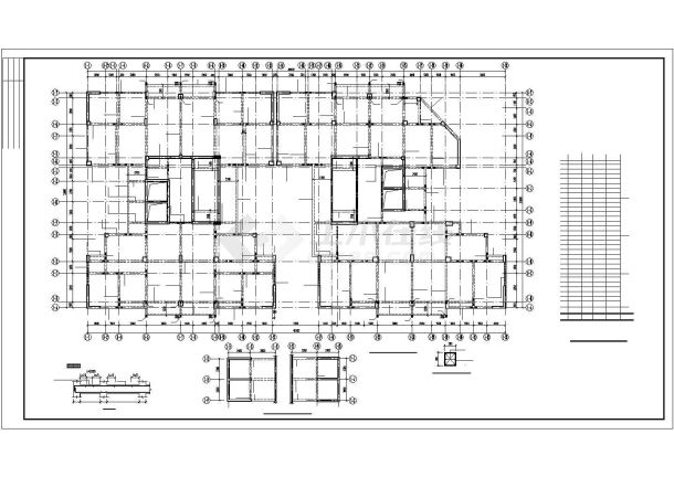 某地区高层框架及剪力墙结构设计施工CAD图纸-图二