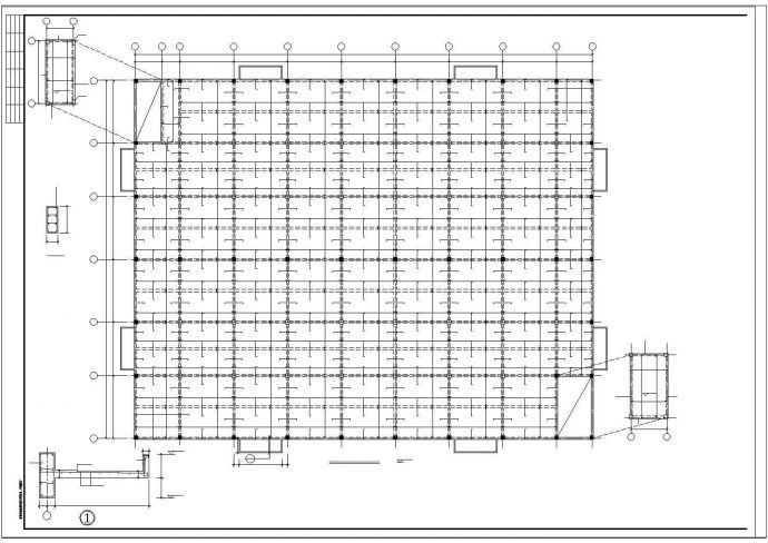某地区两层框架钢屋面厂房建筑设计施工CAD图纸_图1