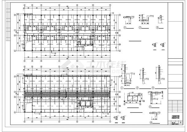 某地区六层办公楼混凝土框结构建筑设计施工CAD图纸-图二