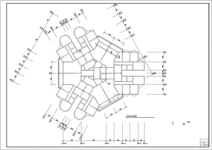 某高层公寓建筑框架构设计施工CAD图纸_图1