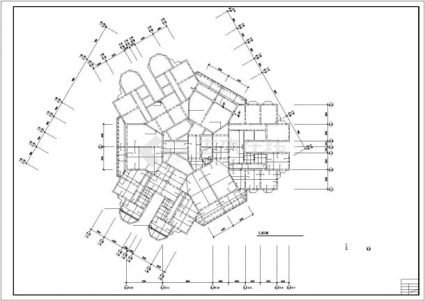 某高层公寓建筑框架构设计施工CAD图纸-图二