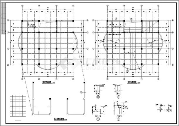 某框架结构行政办公楼建筑设计施工CAD图纸-图一