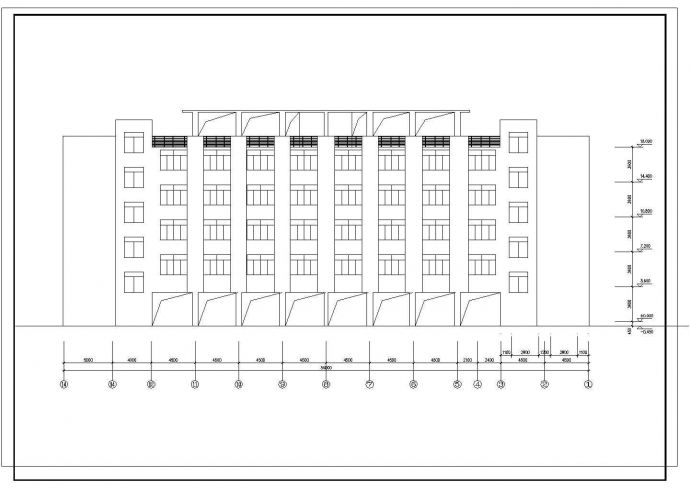 五层大学教学楼规划设计建筑施工cad图纸，共七张_图1