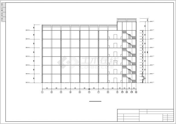 4900平方米六层框架结构教学楼建筑施工cad图(含计算书，毕业设计)-图一