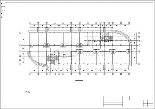 4900平方米六层框架结构教学楼建筑施工cad图(含计算书，毕业设计)-图二