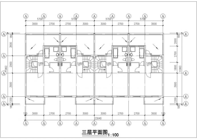 湖州市长安家园小区三层砖混结构住宅楼建筑设计CAD图纸（含夹层）_图1