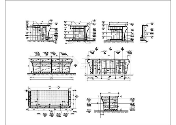 某接待台CAD平面构造设计图-图一