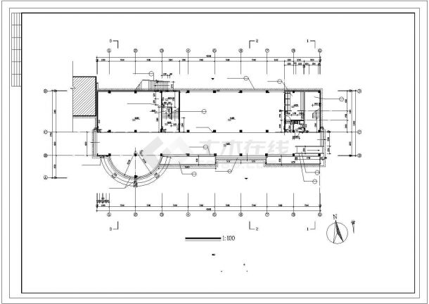 五层小学多功能教学楼建筑施工cad图，共十一张-图二