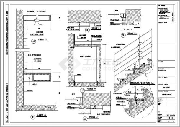 某美式别墅节点CAD设计完整平立面详图-图一