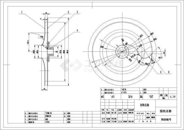 某叶轮CAD平面施工构造详细图-图一