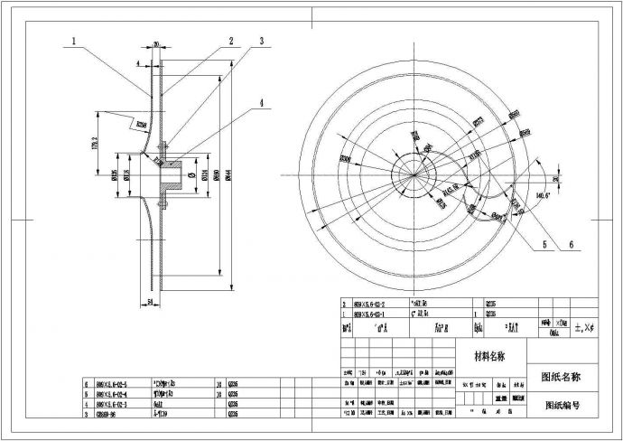 某叶轮CAD平面施工构造详细图_图1