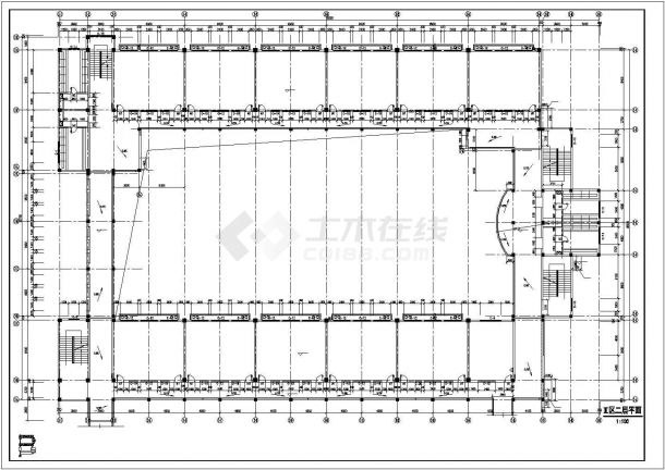 14555平方米实验中学教学楼新校区设计建筑施工cad图，共三十四张-图二